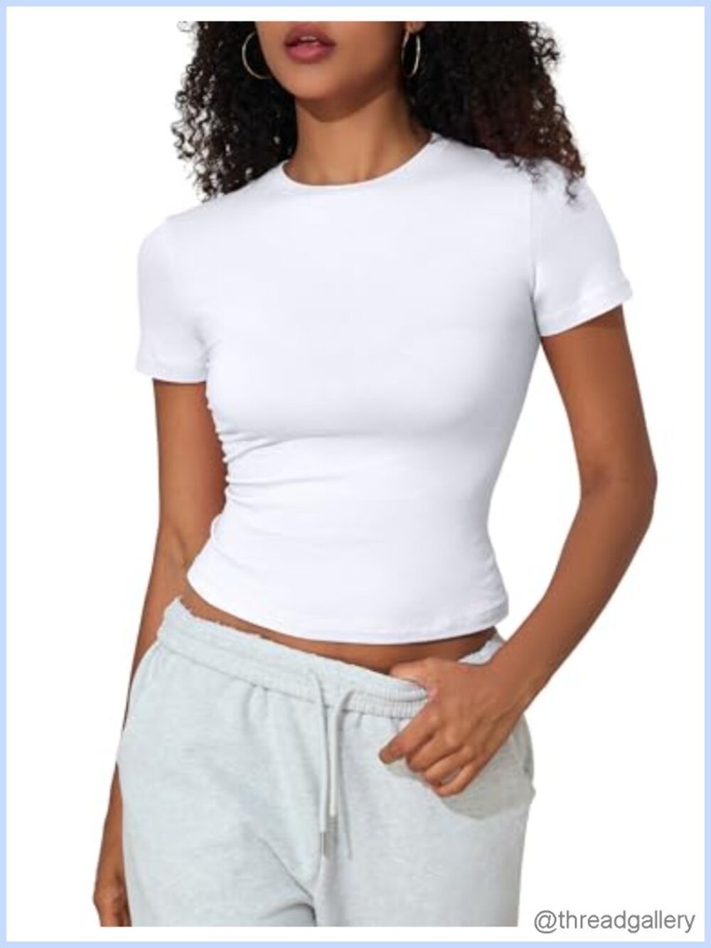 Cotton Baby Tee Short Sleeve Crewneck Slim Fit Crop Top